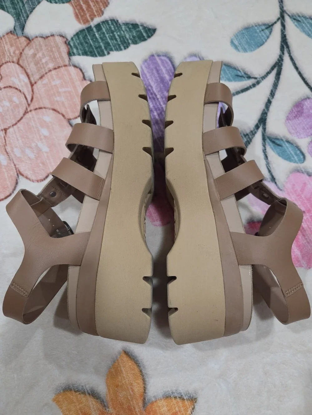 Kuru LOMA Jarvi Platform Sandals Toffee Sand Size 10